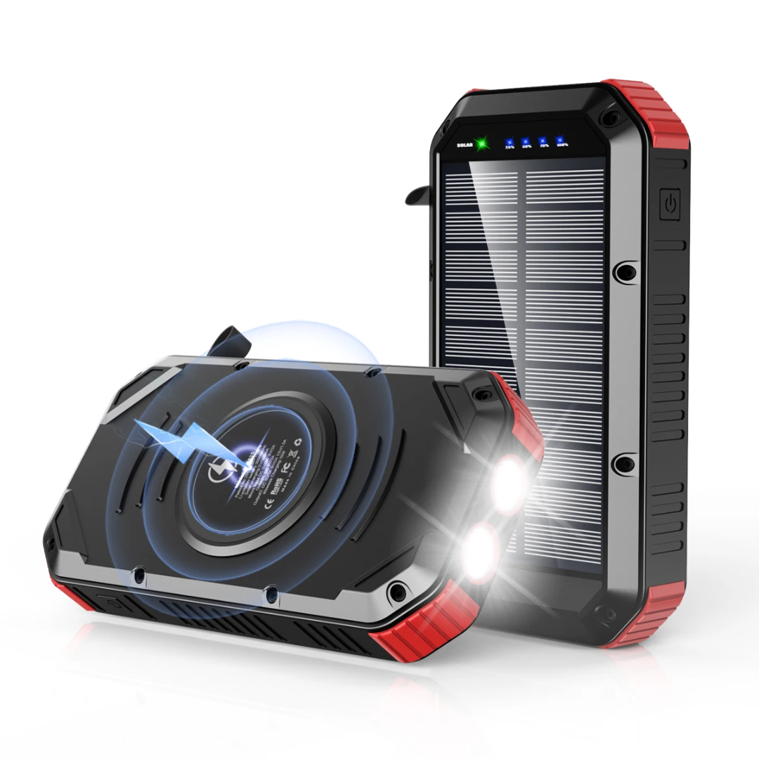 ES983S Banco De Energia Solar Portatil Power Banks 30000mah Waterproof Wireless Fast Charging Cargadores Solares Powerbank