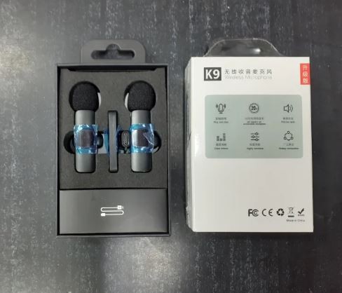 K9 Wireless Dual Microphone Professional Lapel Lavalier Microphone Remove Noise For Type C+Apple