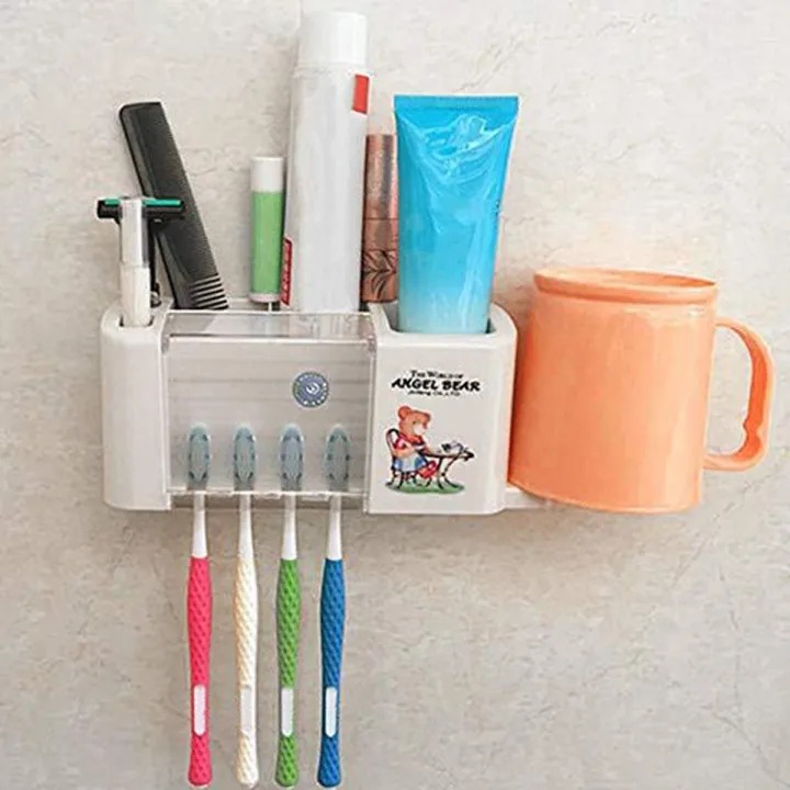 Punch-free modern minimalist rack wall-mounted toothbrush holder