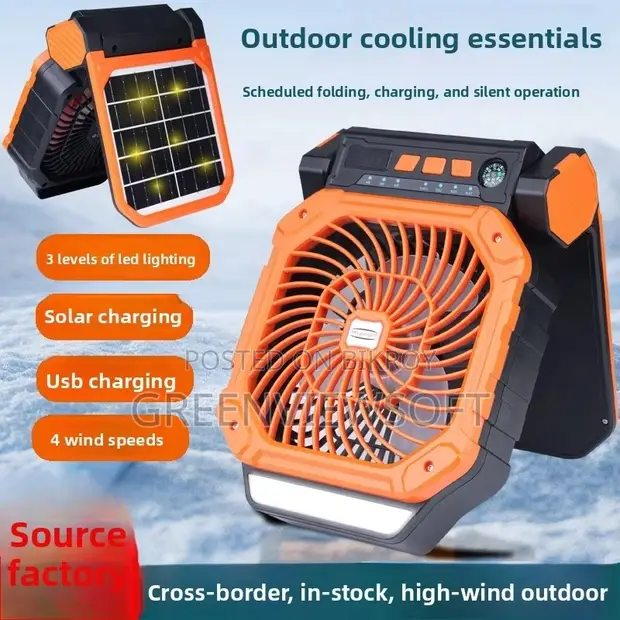 Sollar 7800mah Rechargeable Solar Camping Fan