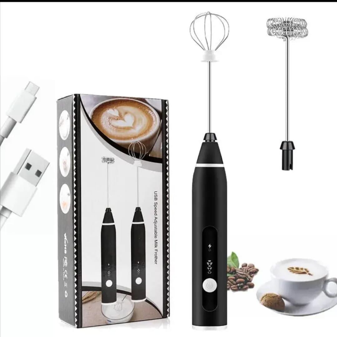 Rechargeable Handheld 3-Speed Adjustable For Latte Coffee mixer 2 in 1Milk Frother